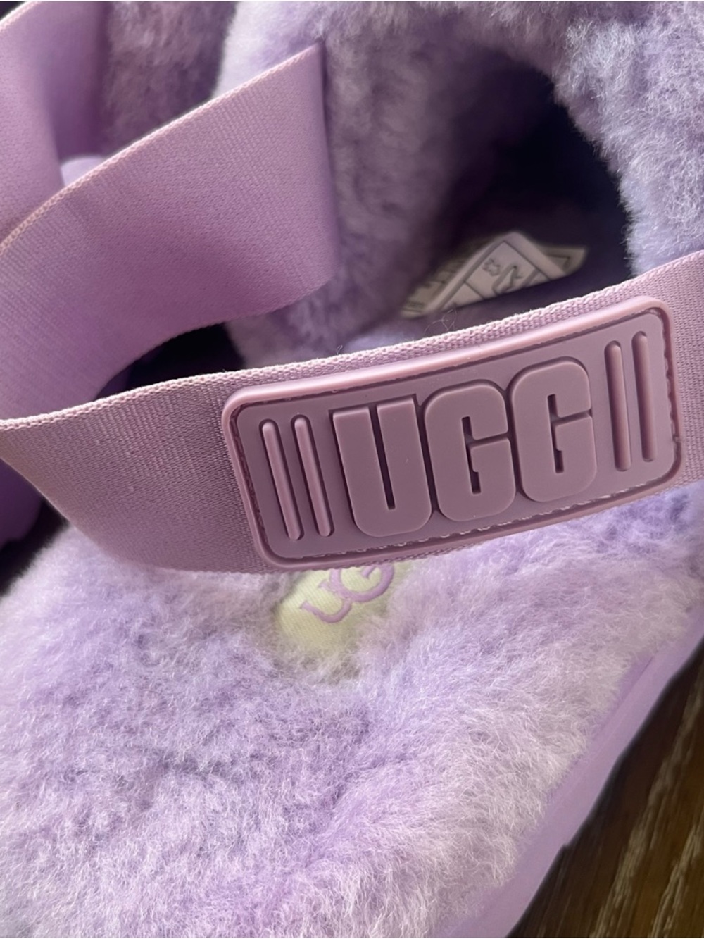 UGG Super Fluff Slipper Sandal Lilac Bloom - Picture 3 of 7
